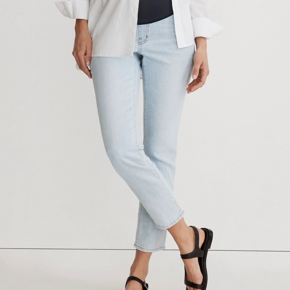Madewell Maternity Over-the-Belly Perfect Vintage Jeans in Delora Wash NWT - Picture 2 of 9